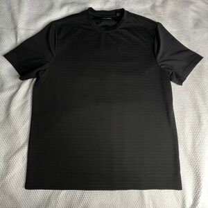 John Henry Mens Black Striped Textured T Shirt Size Large Casual‎ Streetwear